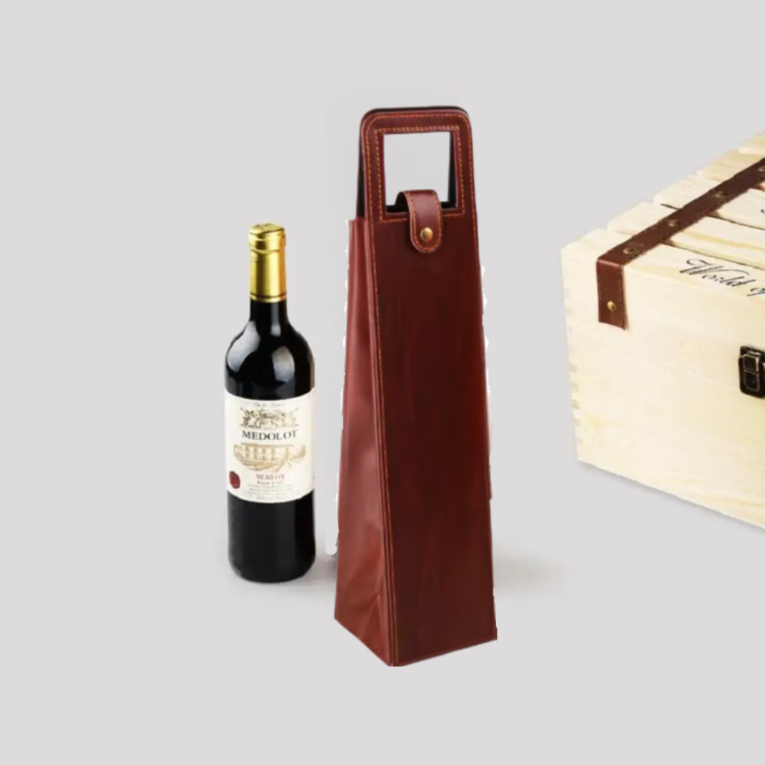 Bolsa Elegante para Garrafa de Vinho em Couro Sintético - Casa Terroir
