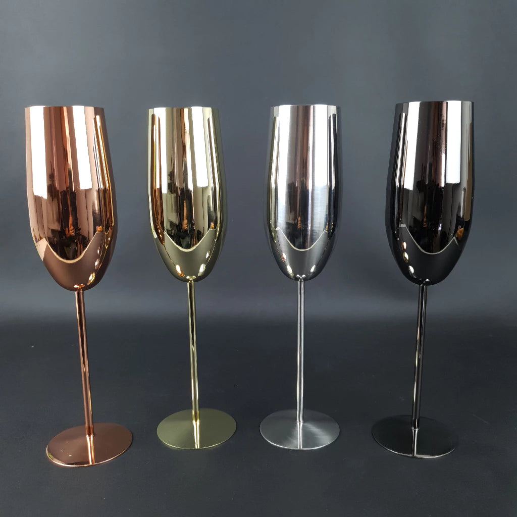 Taças de Champanhe em Aço Inoxidável