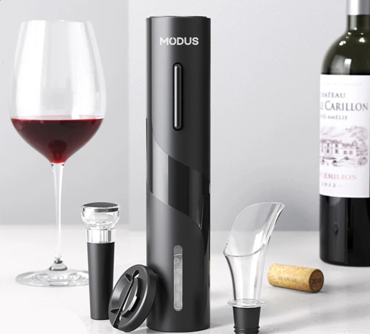 Abridor de Vinho Elétrico (Pilhas) com Acessórios Completo - Casa Terroir