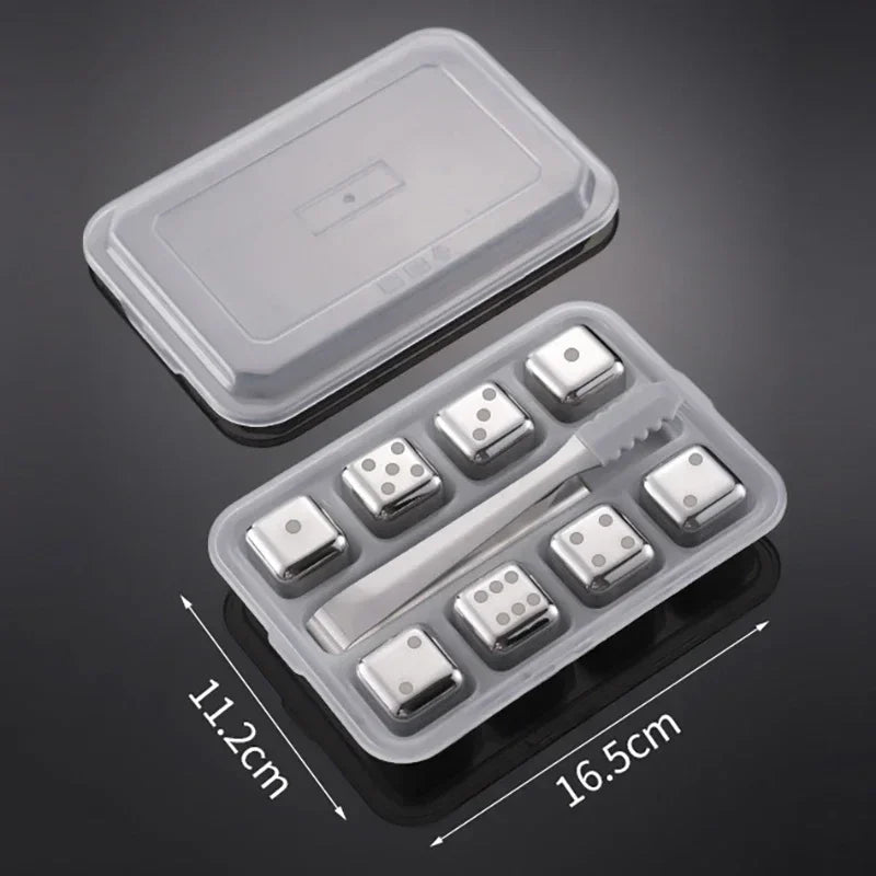 Pedras de uísque reutilizáveis, cubos de gelo de aço inoxidável, refrigerador de vinho de congelamento rápido, pelotas de metal de qualidade alimentar, acessórios de bar refrigerador de cerveja