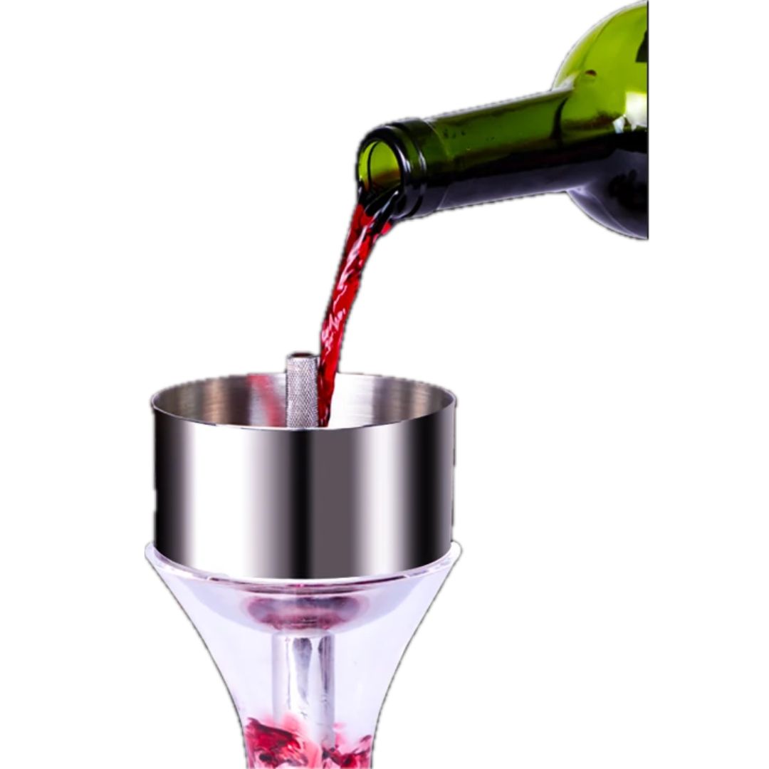 Aerador do vinho do aço inoxidável, Funil com filtro do sedimento, Chuveiro