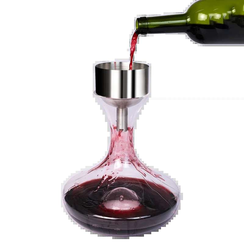 Aerador do vinho do aço inoxidável, Funil com filtro do sedimento, Chuveiro