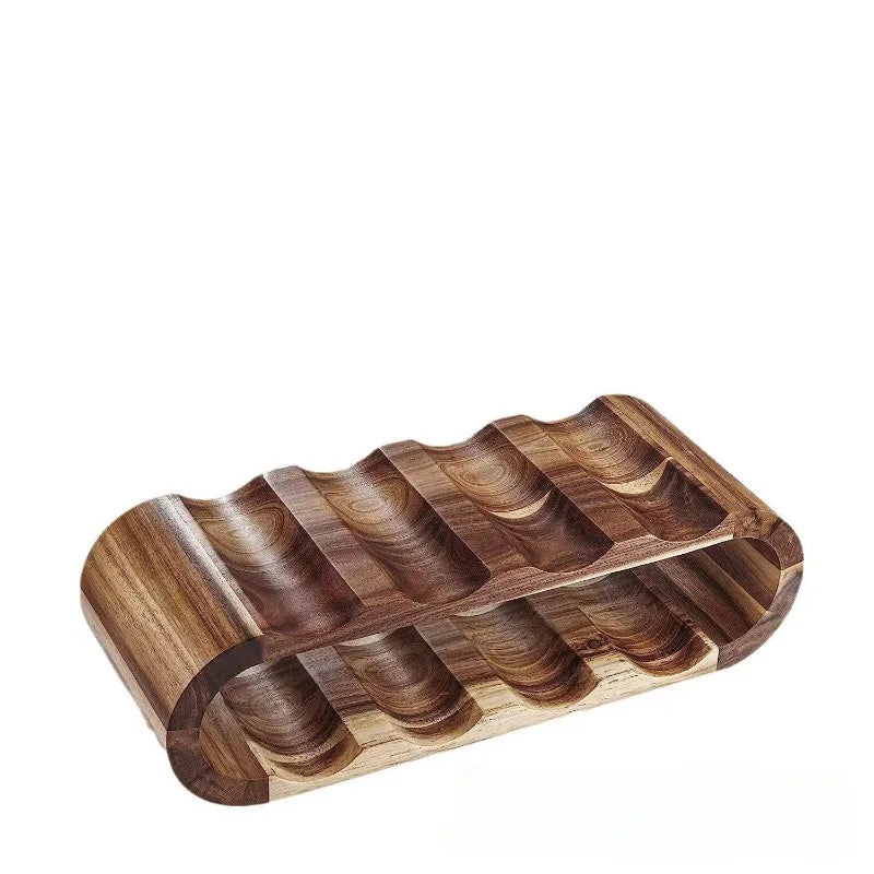 Madeira maciça dupla camada cremalheira do vinho, cremalheira do vinho tinto, cremalheira de exposição da garrafa, restaurante bar mesa, ornamentos estilo europeu