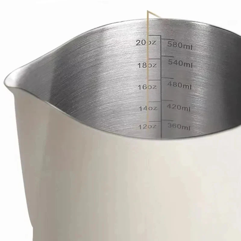Café Leite Espuma Jarro, Latte Art, Frother Pitcher, Aço inoxidável, Medição Jarro, Espresso Barista Tool, Acessórios de café