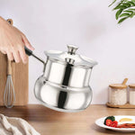 Pote de café turco de aço inoxidável, cabo longo, jarro de derretimento de manteiga de chocolate, acessórios de cozinha para barista, pote portátil para acampamento