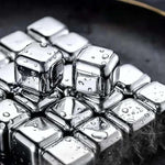 Cubo de Gelo de Aço Inoxidável Reutilizável com Pinça