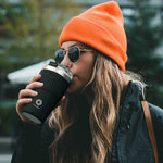 FEIJIAN-Copo de café em aço inoxidável, copo térmico portátil, caneca de viagem com corda de elevação, antiderrapante, 500ml, 400ml