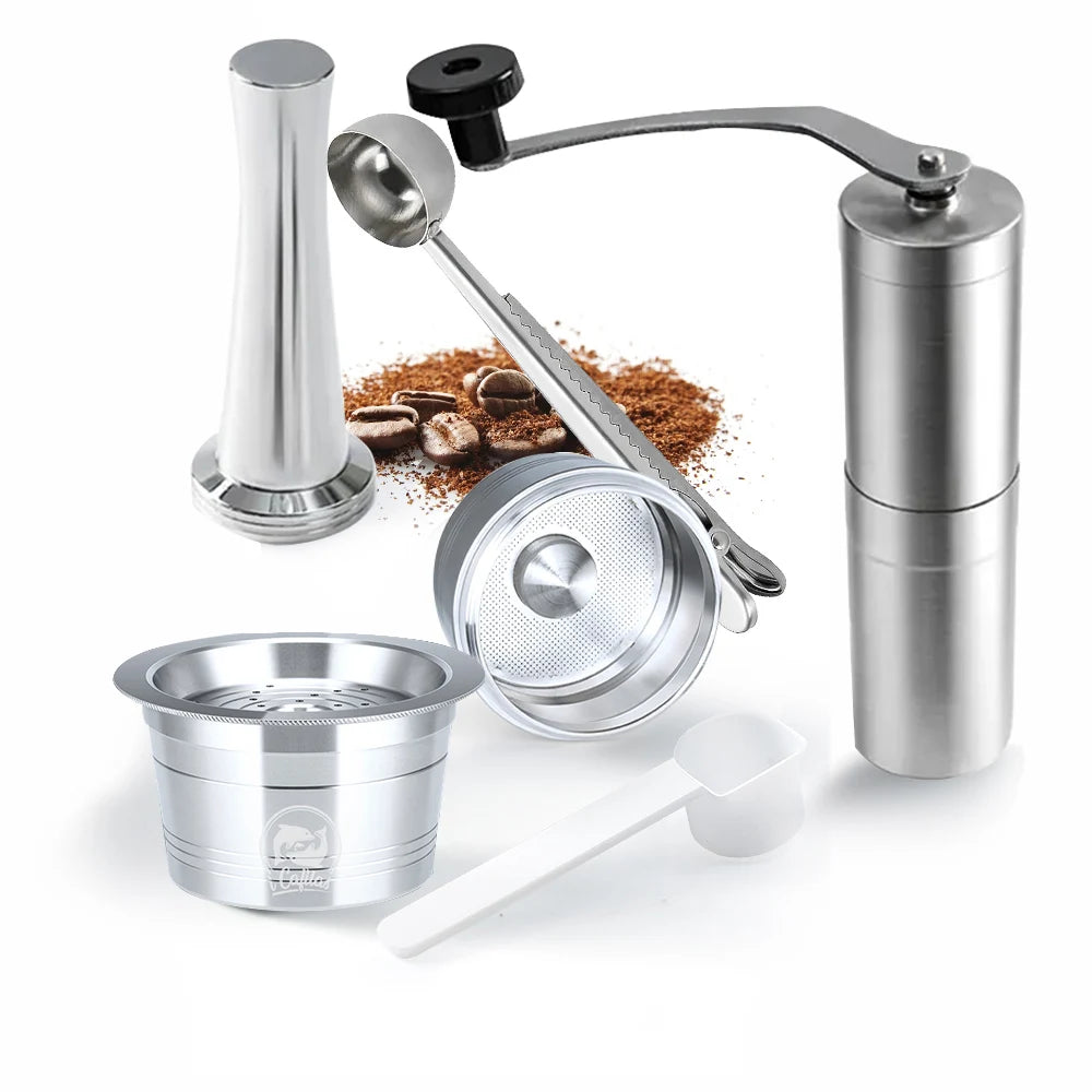 Reutilizáveis Filtros De Café De Aço Inoxidável, Filtros De Café para K-fee Tchibo Cafissimo, Máquina De Café, Recarregáveis Cafe Cápsula Pod Tamper