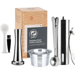 Reutilizáveis Filtros De Café De Aço Inoxidável, Filtros De Café para K-fee Tchibo Cafissimo, Máquina De Café, Recarregáveis Cafe Cápsula Pod Tamper