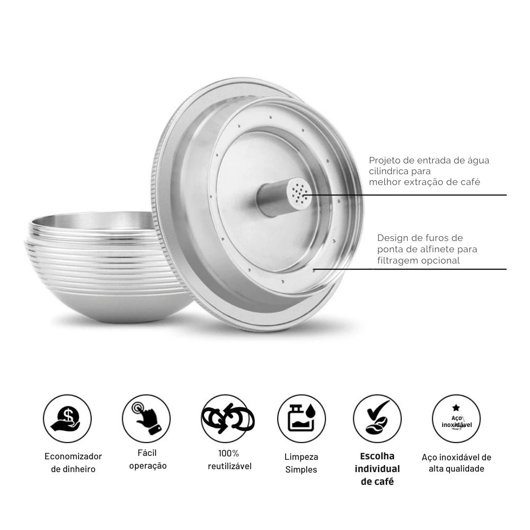 ICafilas-Reutilizáveis Vertuo Café Cápsula para Nespresso, Aço Inoxidável, Máquina de Café Vertuoline, G1