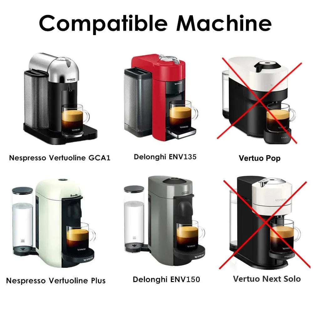 ICafilas-Reutilizáveis Vertuo Café Cápsula para Nespresso, Aço Inoxidável, Máquina de Café Vertuoline, G1