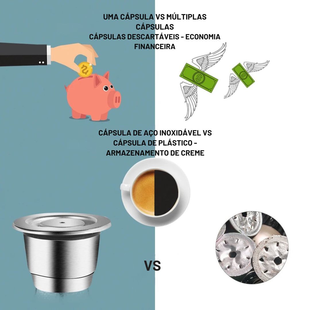 Cápsula recarregável de aço inoxidável do café do copo reusável das cápsulas do café do nespresso que reenche o coffeeware do filtro