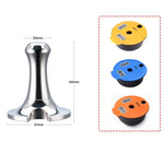 304 Aço Inoxidável Coffee Pod Tamper, Pressão do Martelo do Pó, Filtros portáteis para Dolce Gusto, Nespresso Tassimo