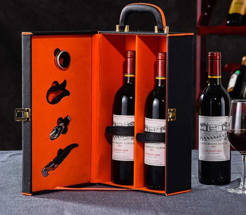 Caixa de embalagem do presente do vinho tinto, Strass simples e duplo, Universal Packaging Box