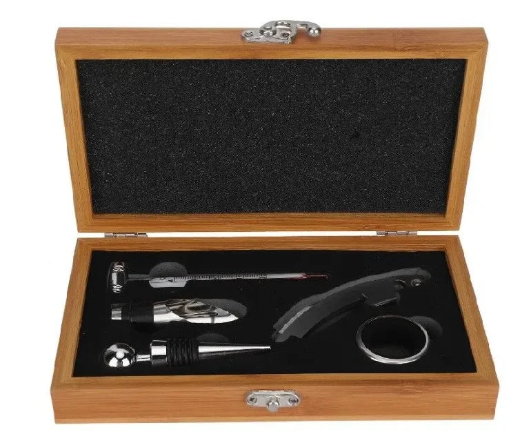 Conjunto Abridor De Garrafa De Vinho, Ferramenta De Vinho Tinto, Caixa De Bambu E Madeira, Gadgets De Cozinha, Acessórios Presente