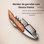 Aço inoxidável profissional vinho saca-rolhas com cabo de madeira, portátil parafuso saca-rolhas, multifunções Beer Cap garrafa, 1PC