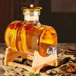 Garrafa de vidro de vinho de luxo com torneira selada de alta qualidade, Garrafa de medicina Ginseng Baijiu Garrafa vazia com torneira