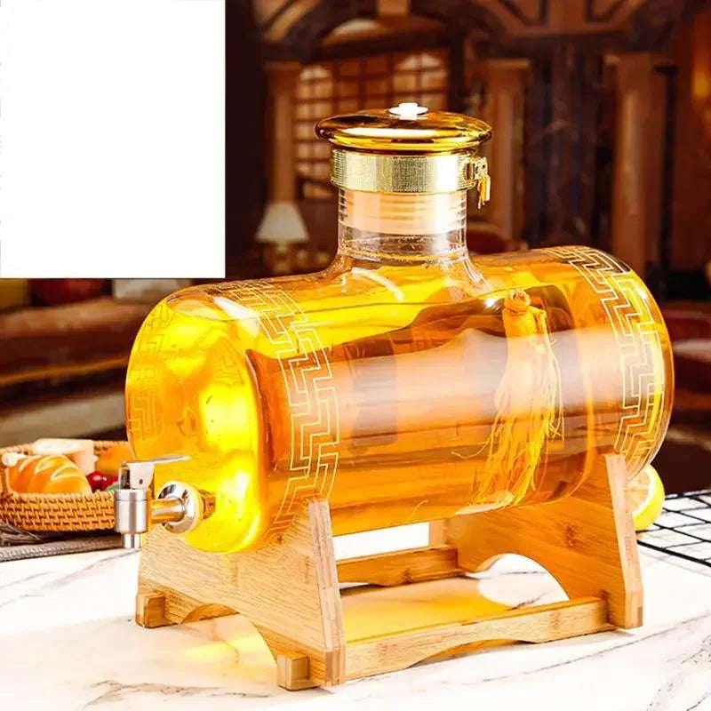 Garrafa de vidro de vinho de luxo com torneira selada de alta qualidade, Garrafa de medicina Ginseng Baijiu Garrafa vazia com torneira