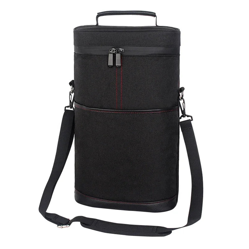 Bolsa térmica isolada para garrafa de vinho, alça de ombro ajustável térmica para piquenique ao ar livre, transportadora de viagem, sacola de vidro de vinho