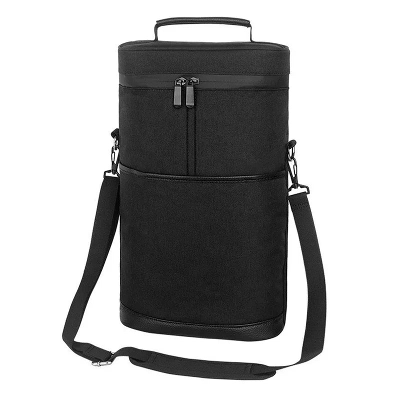 Bolsa térmica isolada para garrafa de vinho, alça de ombro ajustável térmica para piquenique ao ar livre, transportadora de viagem, sacola de vidro de vinho
