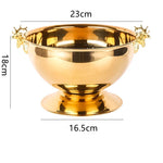 304 Aço Inoxidável Caixa de Gelo, Cervo Cabeça Orelha Champagne Tigela Balde de Parede Dupla Refrigerador de Qualidade Alimentar Balde de Gelo Bar Suprimentos 3L