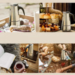 4/6/9 Xícaras Moka Pot Caffe Máquina De Espresso Copos De Café Latte Percoador Fogão Top Moka Cafeteira