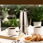 4/6/9 Xícaras Moka Pot Caffe Máquina De Espresso Copos De Café Latte Percoador Fogão Top Moka Cafeteira