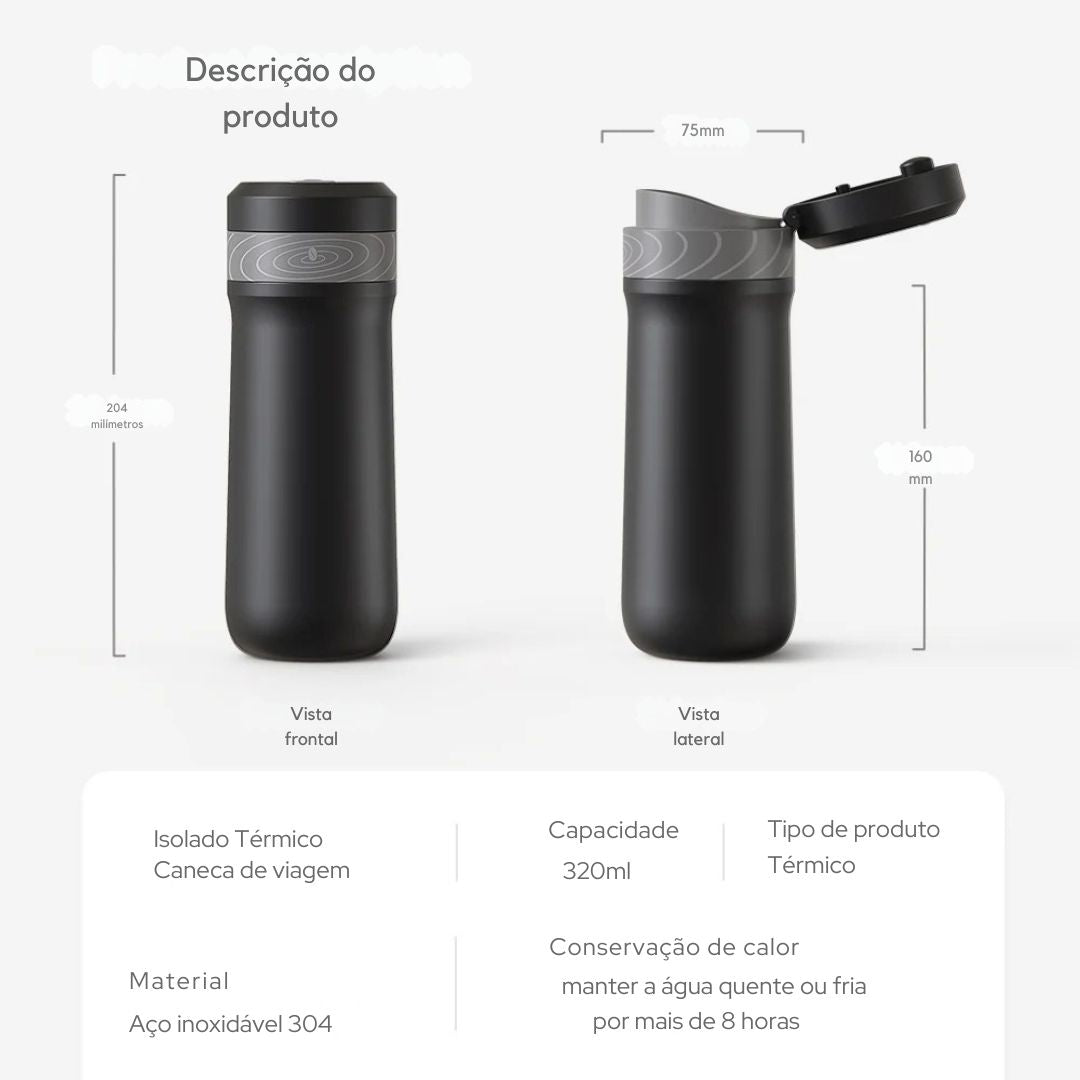 ICafilas-Conjunto de café elétrico fabricado à mão, Acessórios Barista, Moedor com garrafa térmica, Caneca para Camping ao ar livre, Viagem, 3Pcs