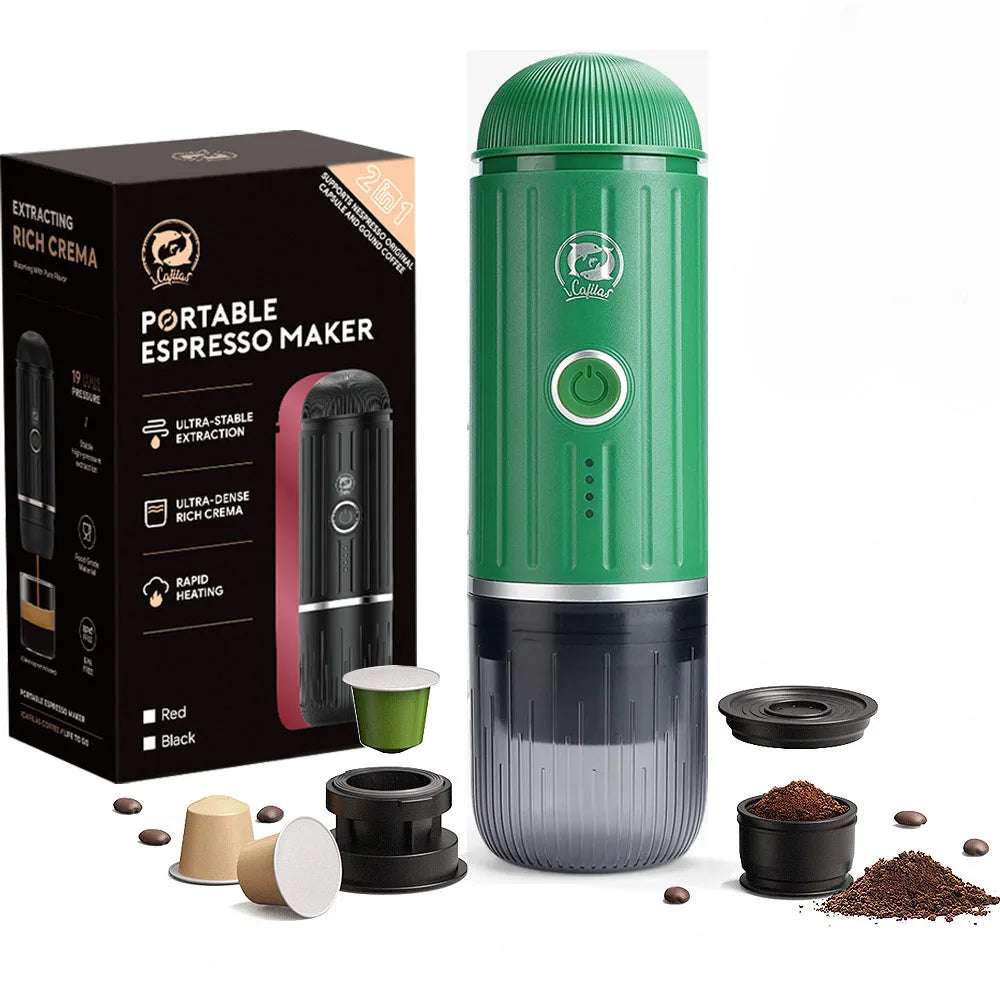 Máquina de café portátil para carro e casa, cafeteira Expresso, Nexpresso Dolce Pod, cápsula de café em pó, 40ml, 70ml, 19Bar Fit