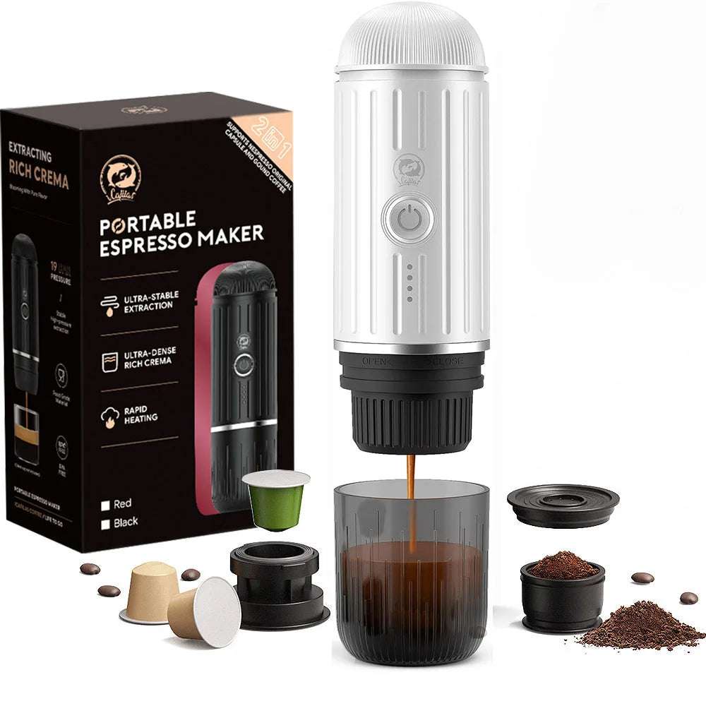 Máquina de café portátil para carro e casa, cafeteira Expresso, Nexpresso Dolce Pod, cápsula de café em pó, 40ml, 70ml, 19Bar Fit