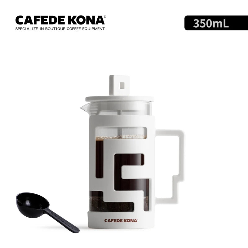 CAFEDE KONAPrensa Francesa para Café e Chá, Cafeteira com Bule de Vidro, Malha de Alta Densidade, Aço Inoxidável, Resistente ao Calor, Cafede Kona