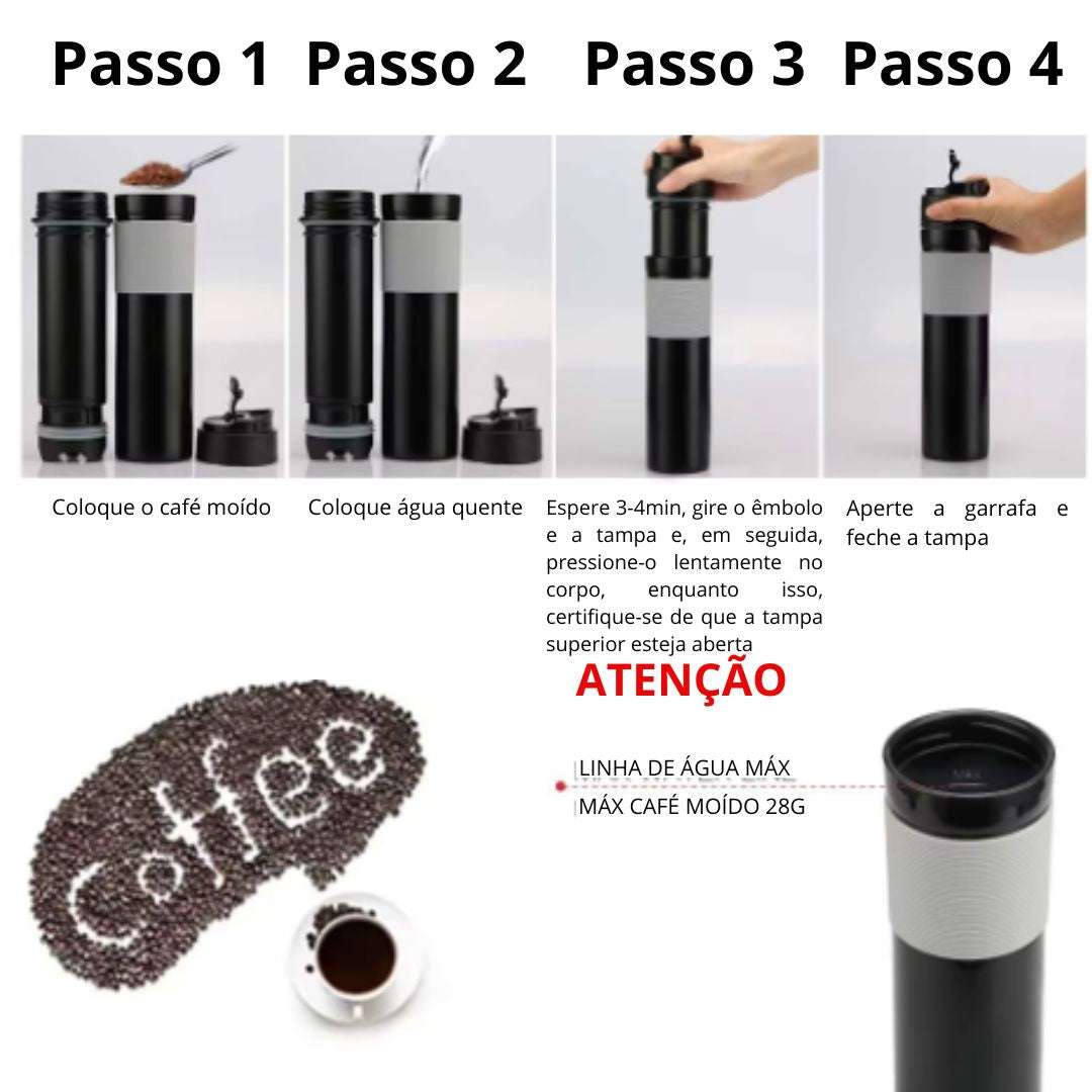Prensa Francesa Portátil Isolada Cafeteira, Caneca De Viagem, Grupo Premium Será Melhor, Original, ICafilas