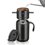 304 aço inoxidável portátil filtro de café gotejamento suporte de chá de café reutilizável caneca gotejador de café conjunto de xícara de chá pote coffeeware