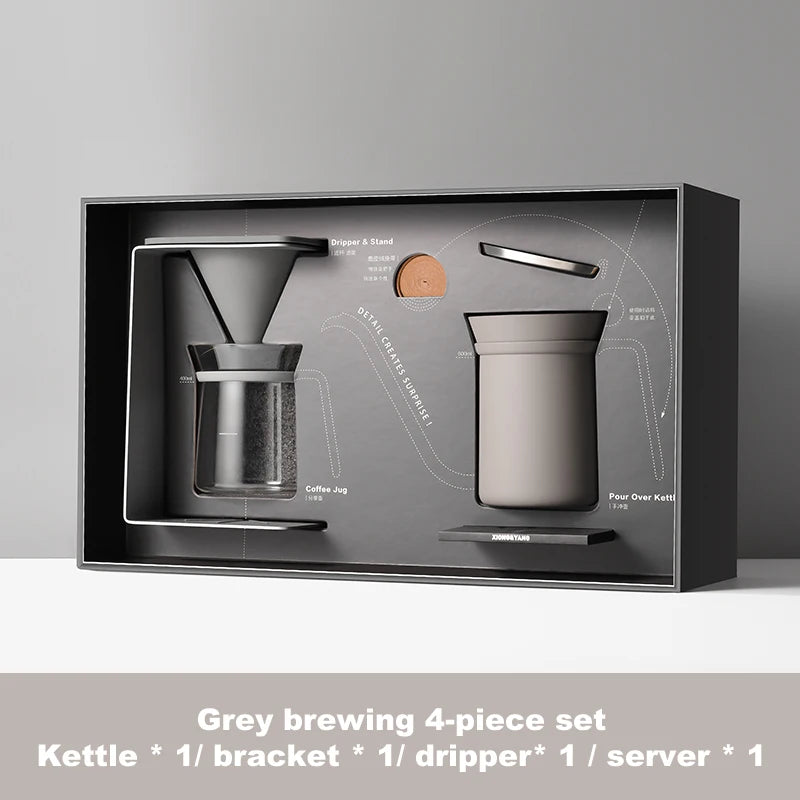 Kit de fabricação minimalista de alta qualidade, cafeteira para viagem ao ar livre, conjunto para café, chaleira, gotejador, copo