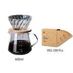 Despeje Sobre Conjunto De Cafeteira, Garrafa De Vidro Com Filtro, Gotejamento Cafeteira para Casa ou Escritório, 600ml, 300ml