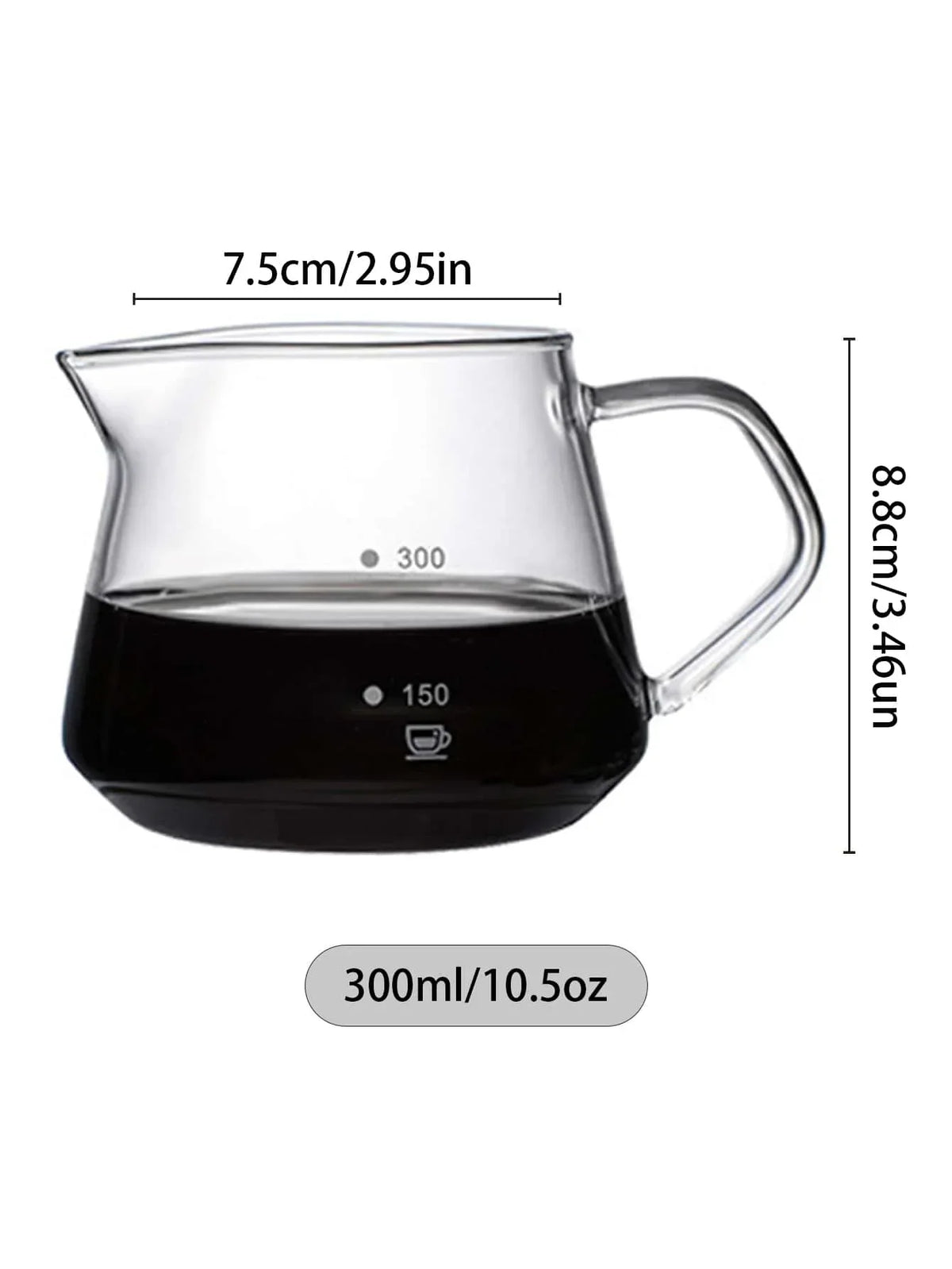 Despeje Sobre Conjunto De Cafeteira, Garrafa De Vidro Com Filtro, Gotejamento Cafeteira para Casa ou Escritório, 600ml, 300ml