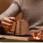 Handmade Turco Grego e Árabe Coffee Pot com Cabo De Madeira, Ibrik Leite Jarro, Handmade Jarro, Cobre Puro, Cafeteira, 1Pc