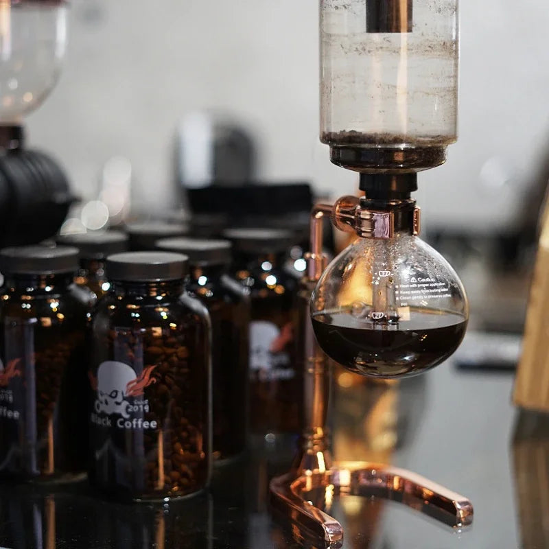 Cafeteira De Sifão De Vidro Conjunto De Pote De Compartilhamento, Home Cafe Brewing Potes