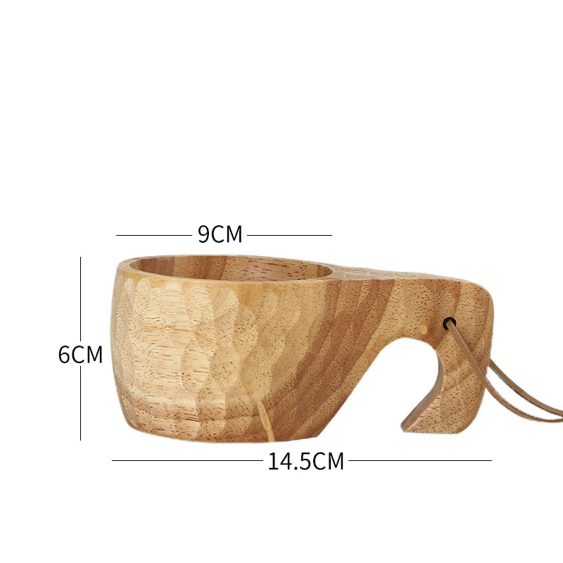 Caneca de Madeira Nórdica com Alça e Corda Suspensa - Casa Terroir