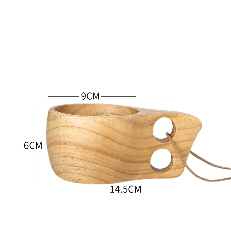Caneca de Madeira Nórdica com Alça e Corda Suspensa - Casa Terroir