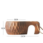 Caneca de Madeira Nórdica com Alça e Corda Suspensa - Casa Terroir