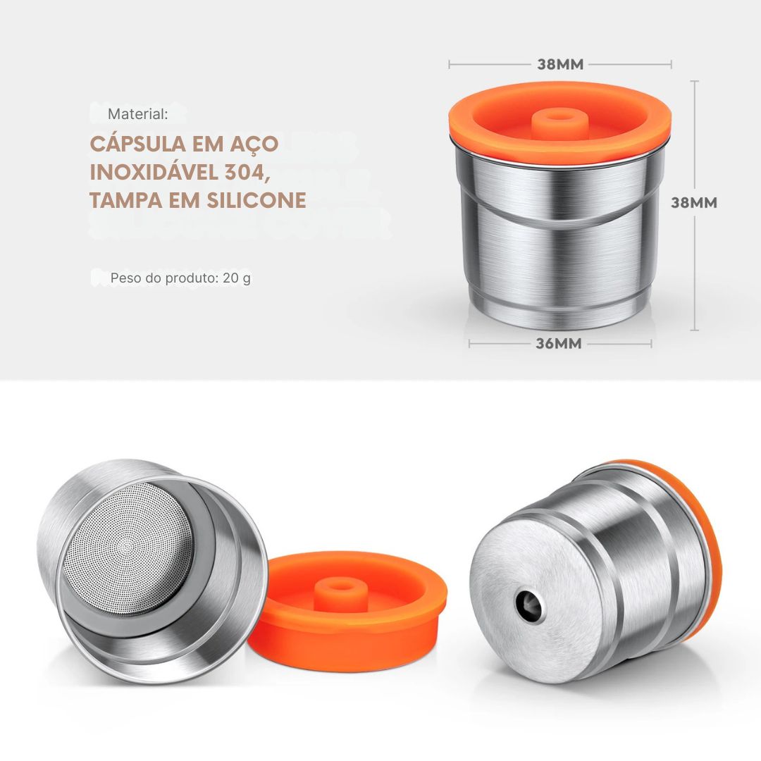 ICafilas-Cápsula De Café De Metal Reutilizável De Aço Inoxidável, Filtro Recarregável com Tampa Laranja, Uso com Illy Y3.2, Máquina X7.1