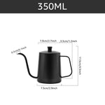 Chaleira Gooseneck em aço inoxidável, Pour Drip Pot, Bico Longo Estreito, Gotejador de Água, Chá e Café, 350 ml, 600ml