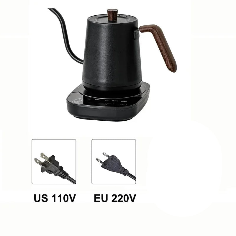 Chaleira Elétrica Gooseneck, Cafeteira, Bule Inteligente, Controle de Temperatura, Aquecimento Rápido, 800ml, 1000W, 110V, 220V