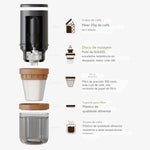 ICafilas-Conjunto de café elétrico fabricado à mão, Acessórios Barista, Moedor com garrafa térmica, Caneca para Camping ao ar livre, Viagem, 3Pcs