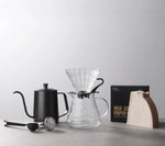 Pour Over Coffee Pot Set com caixa de presente, moedor de feijão, chaleira gotejamento de água quente, viagens ao ar livre, Wilderness Kit, 4-10Pcs