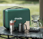 Coffee Pot Set com caixa de presente, Pour Over Coffee Sets, Bean Grinder, Chaleira de gotejamento de água quente, Viagem ao ar livre Kit Wilderness, 4-8Pcs