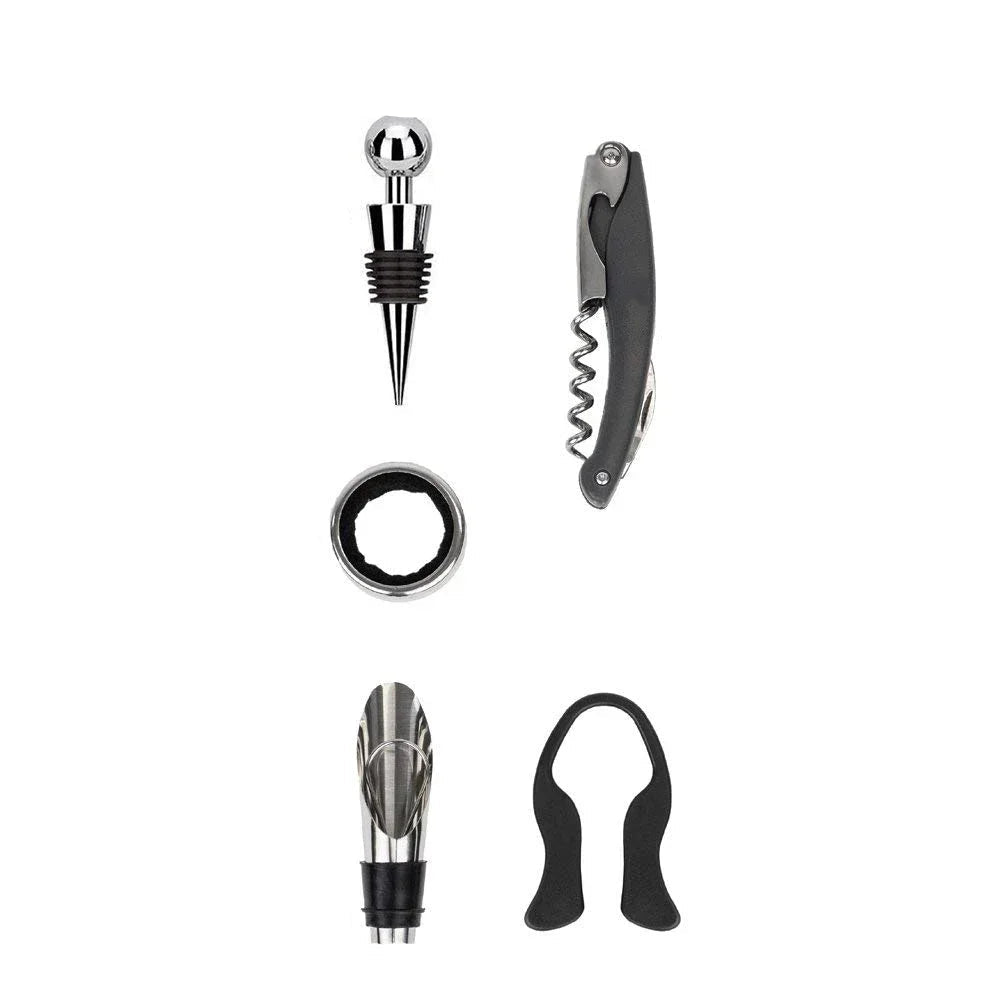 Abridor De Vinho Conjunto De Ferramentas Com Garçons Saca-rolhas, Garrafa Kit De Abertura, Deluxe Acessórios, Presente, 5 Pcs