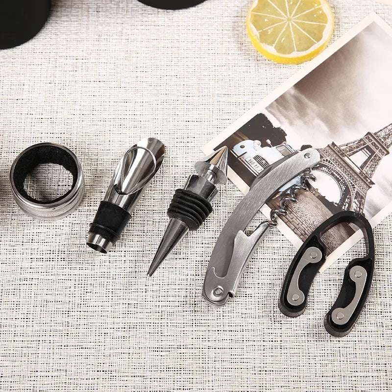 Abridor De Vinho Conjunto De Ferramentas Com Garçons Saca-rolhas, Garrafa Kit De Abertura, Deluxe Acessórios, Presente, 5 Pcs
