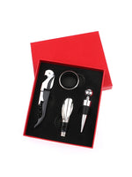 Vinho Aerador Pourer Set, 4 Peças Pressão Abridor De Garrafas, Vinho Despeje Bico, Rolhas Abridor De Garrafas, Rolha De Vinho